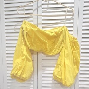 Fashion NovaYellow Bandeau Top With Sleeves..worn Once Size L